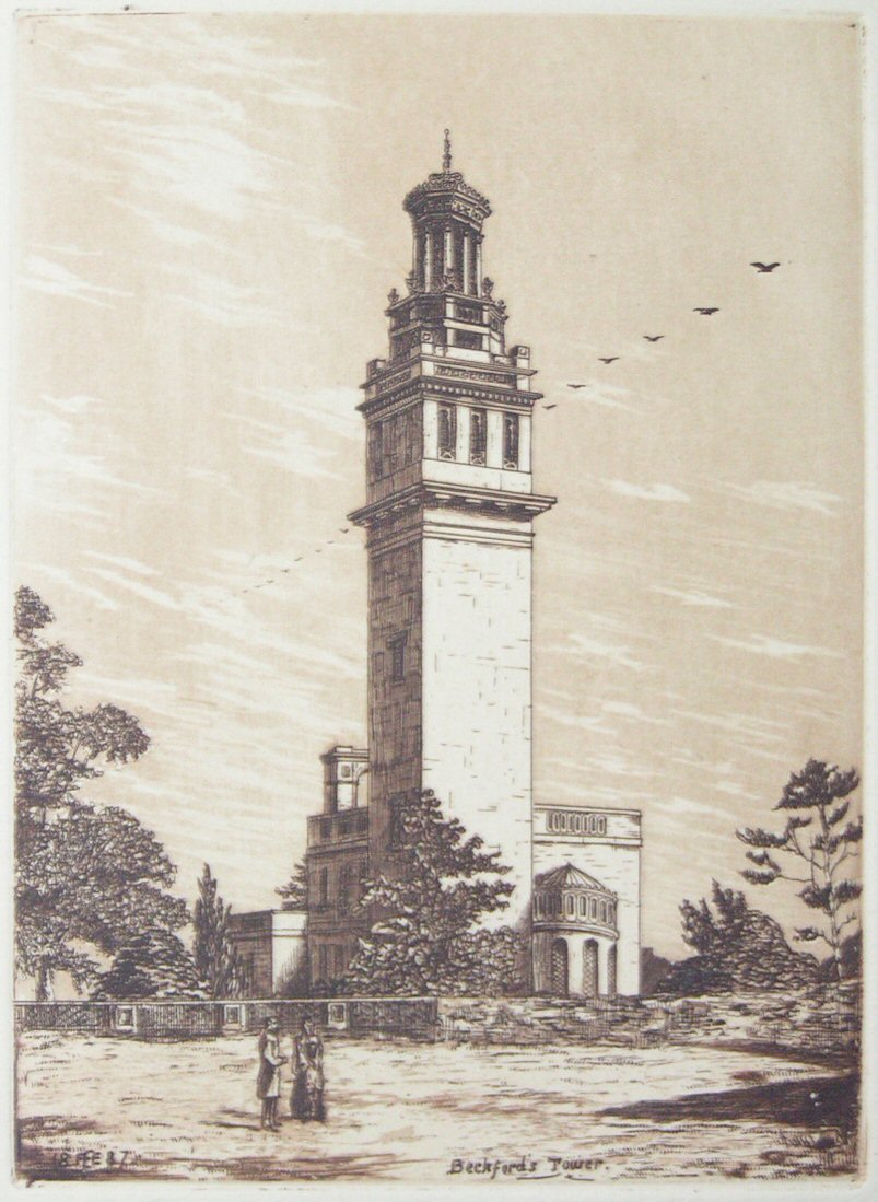 Etching - Beckford's Tower - Ellison